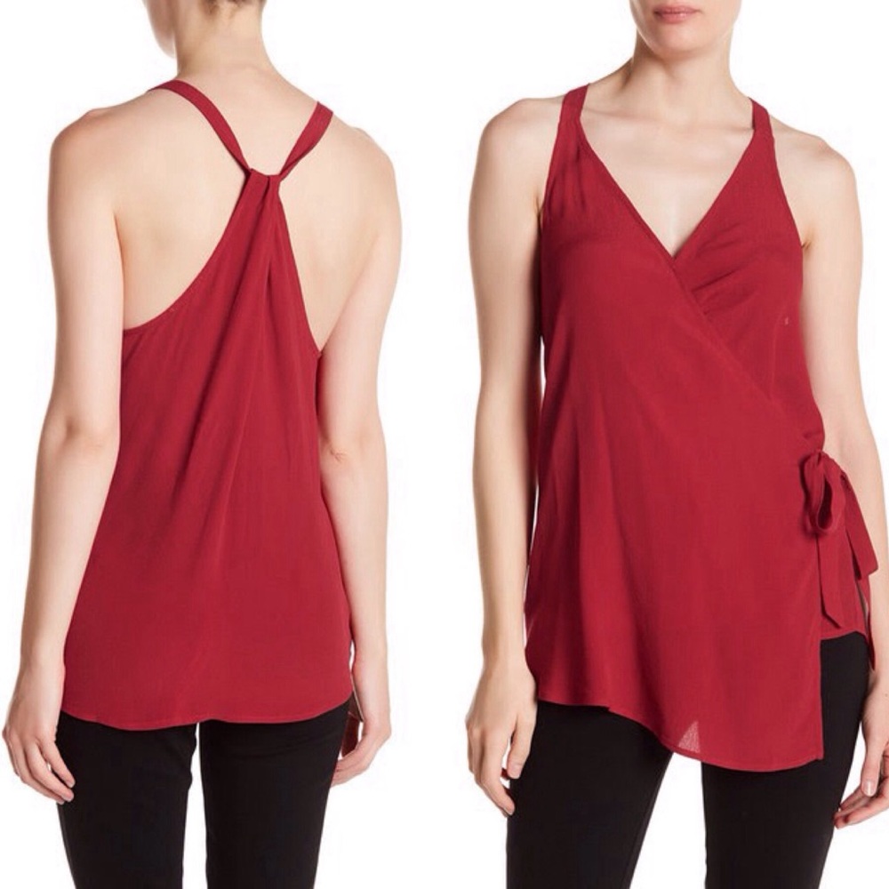 🔴 Red Wrap Racerback Camisole by Willow & Clay. Sz XS & Med NEW
